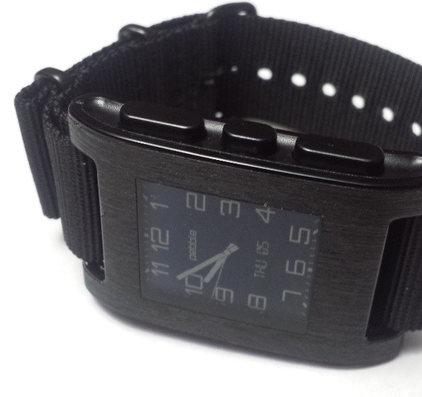 Pebble Smartwatch on a PVD coated NATO strap from #cheapestnatostraps #pebblesmartwatch #pebble #smartwatch #natostrap #natoband