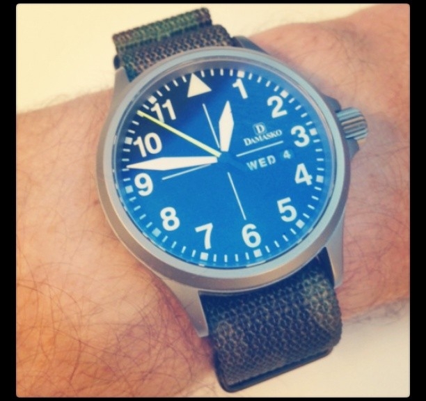 Damasko pilot watch on a PVD coated NATO strap from #cheapestnatostraps #pilotwatch #natostrap #natoband