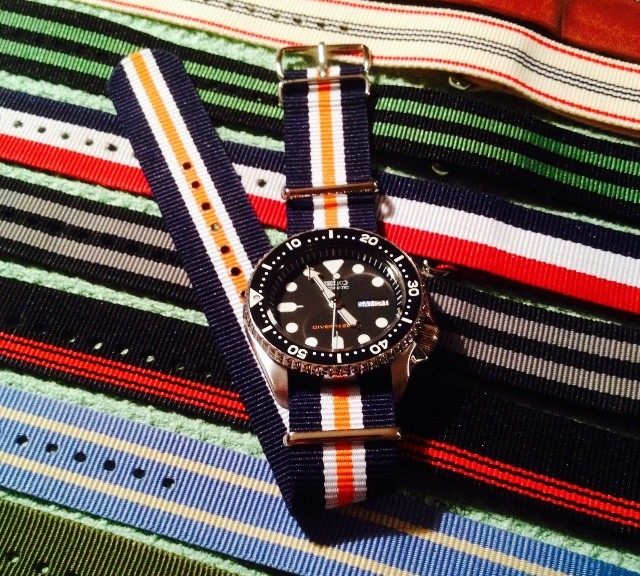 Seiko diver with NATO straps from #cheapestnatostraps.com #seiko #diverswatch #natostrap #natoband