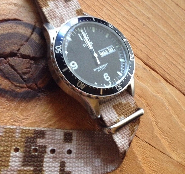 Timex on a digital camo premium NATO strap from #cheapestnatostraps #timex #natostrap #natoband