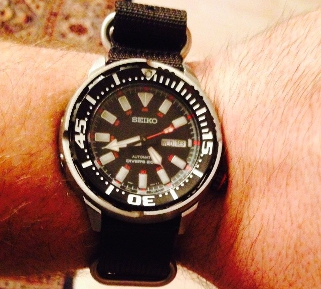 Seiko srp 229 on a Zulu strap from #cheapestnatostraps.com #seiko #zulustrap #natostrap #natoband #diverswatch