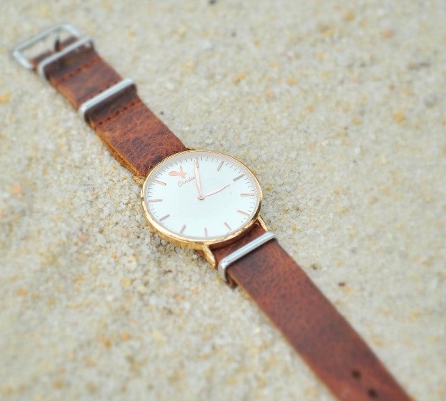 Watch with a $15 vintage leather NATO strap from #cheapestnatostraps.com #leathernatostrap #natostrap #natoband