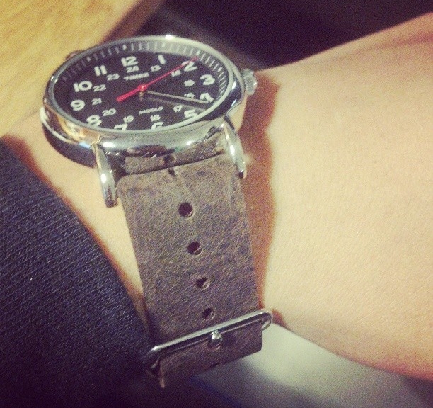 Timex Weekender on a $15 leather NATO strap from #cheapestnatostraps.com #timexweekender #timex #weekender #leathernatostrap #natostrap #natoband