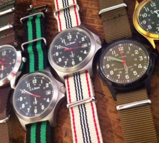 Collection of watches with NATO straps from #cheapestnatostraps.com #timex #natostrap #natoband #leathernatostrap