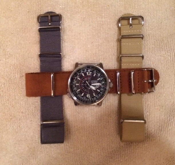 Citizen with a set of NATO straps from #cheapestnatostraps.com #citizen #natostrap #natoband #leathernatostrap
