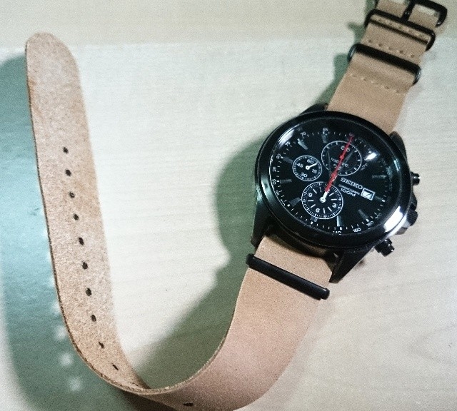 @dxsibo's Seiko Chronograph on a leather NATO strap from #cheapestnatostraps.com #seiko #chronograph #leathernatostrap #natostrap #natoband #klocksnack #watchuseek #instawatch