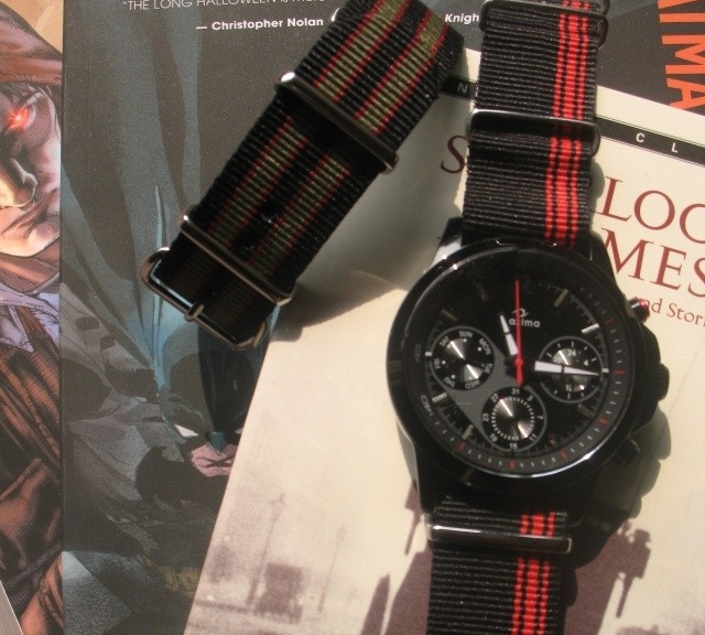 Chronograph on a ducati striped NATO strap from #cheapestnatostraps.com #chronograph #ducati #natostrap #natoband #instawatch #watchesofinstagram