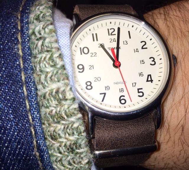 Timex Weekender on a leather NATO strap from #cheapestnatostraps.com #leathernatostrap #natostrap #natoband #timex #weekender #timexweekender