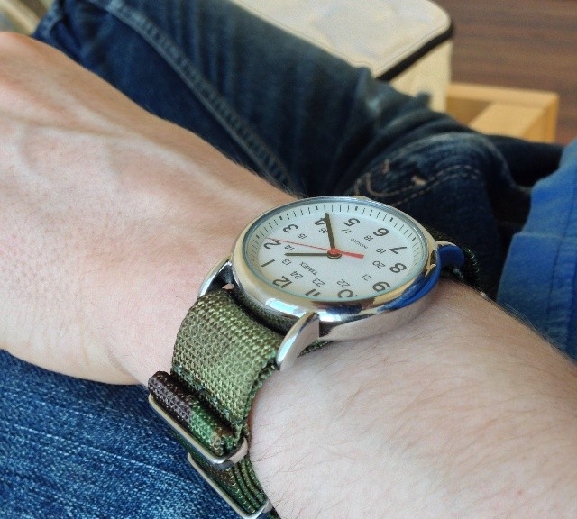 Timex Weekender on a premium camo NATO strap from #cheapestnatostraps.com #timexweekender #timex #weekender #natostrap #natoband #instawatch