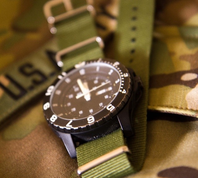 H3 Military watch on a khaki green NATO strap from #cheapestnatostraps.com #h3 #militarywatch #natostrap #natoband #klocksnack #watchuseek #watchband #watchstrap