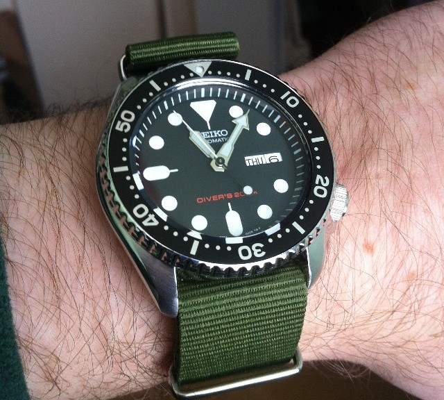 Seiko diver on a NATO strap from #cheapestnatostraps.com #seiko #seikodiver #diverswatch #natostrap #natoband #klocksnack #watchuseek