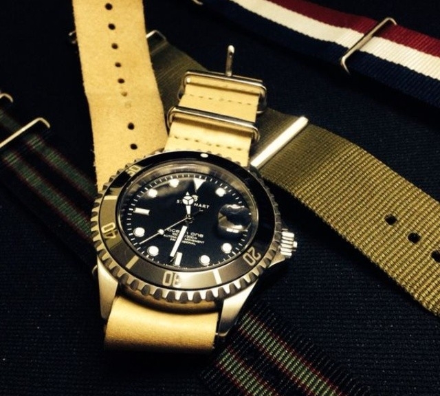 Steinhart on a leather NATO strap from #cheapestnatostraps.com #steinhart #diverswatch #leathernatostrap #natostrap #natoband #klocksnack #watchuseek
