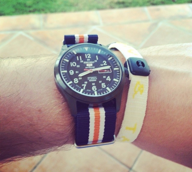 Seiko 5 on a NATO strap from #cheapestnatostraps.com #seiko5 #seiko #natostrap #natoband #klocksnack #watchuseek