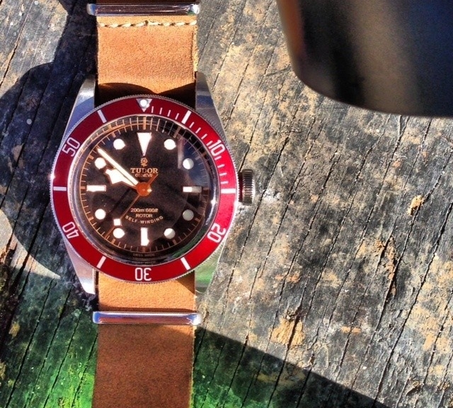 Tudor on a leather NATO strap from #cheapestnatostraps.com #tudor #diverswatch #leathernatostrap #natostrap #natoband #watchuseek #klocksnack