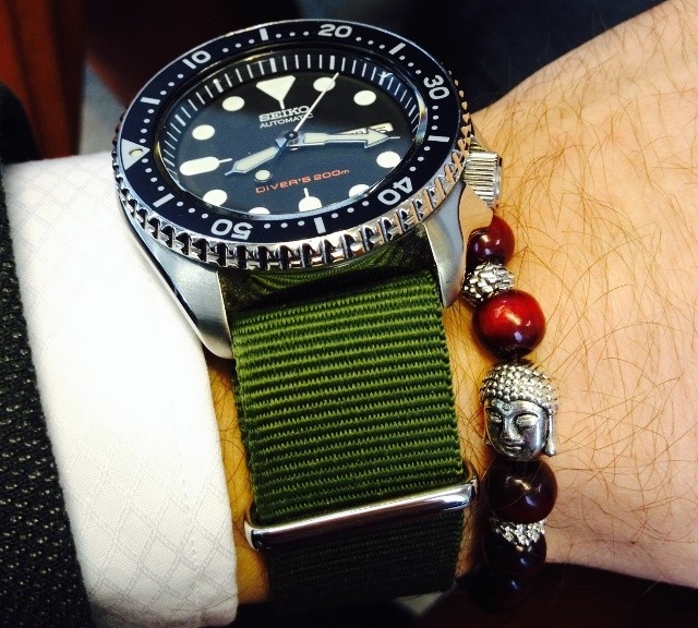 Seiko on a NATO strap from #cheapestnatostraps.com #seikodiver #seiko #natostrap #natoband