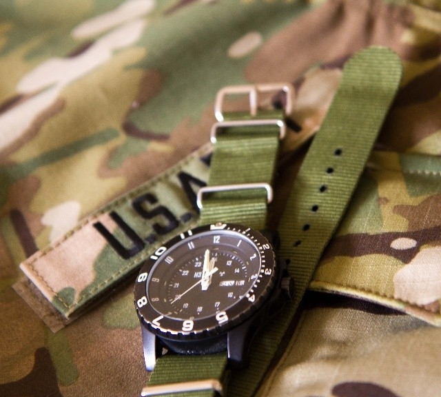 H3 Military watch on a khaki green NATO strap from #cheapestnatostraps.com #h3 #militarywatch #natostrap #natoband #klocksnack #watchuseek #watchband #watchstrap