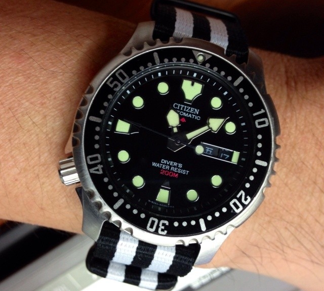 Citizen divers watch on a NATO strap from #cheapestnatostraps.com #citizen #diverswatch #natostrap #natoband #klocksnack #watchuseek #timetotalk