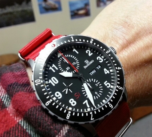 Damasko on a red NATO strap from #cheapestnatostraps.com #damasko #natostrap #natoband #klocksnack #watchuseek #watchstrap #watchband