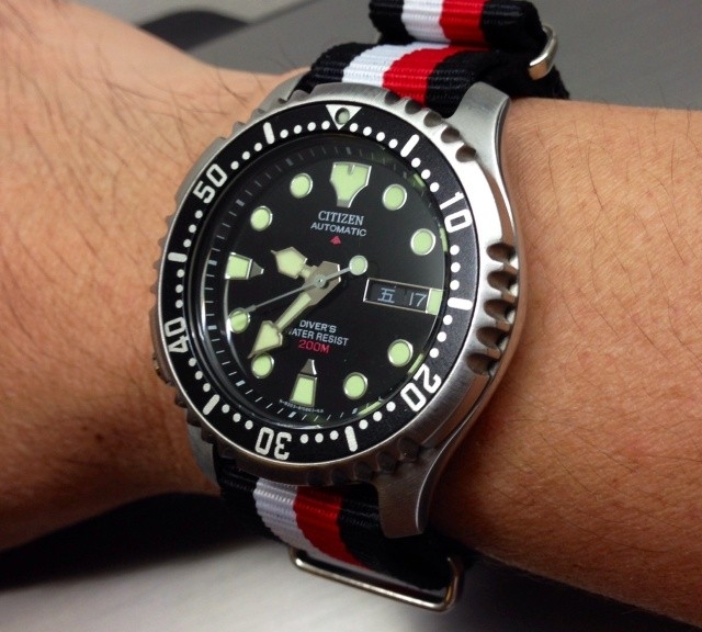 Citizen on a NATO strap from #cheapestnatostraps.com #citizen #natostrap #natoband #klocksnack #watchuseek #diverswatch