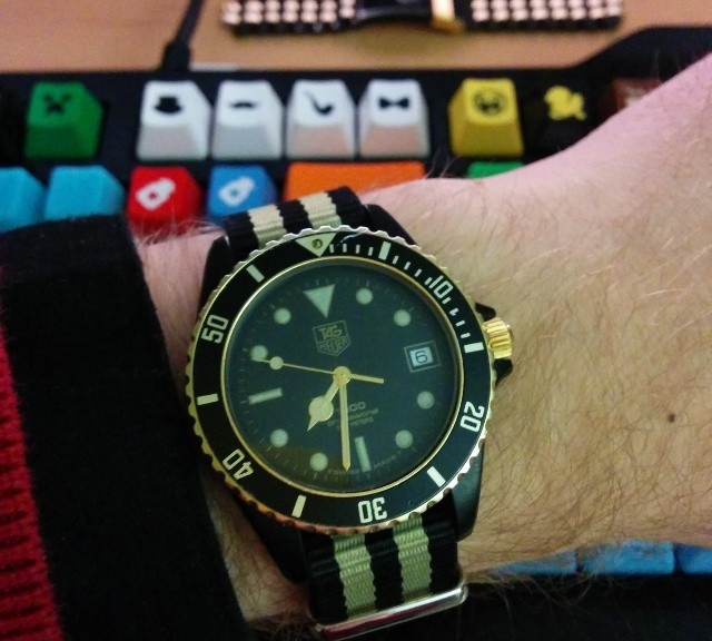 TagHeuer on a NATO strap from #cheapestnatostraps.com #tagheuer #natostrap #natoband #klocksnack #watchuseek