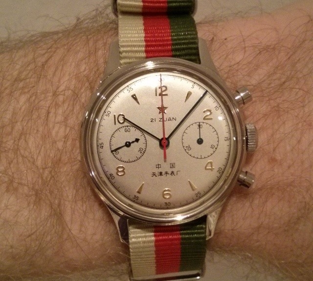 Seagull 1963 on a NATO strap from #cheapestnatostraps.com #seagull #natostrap #natoband #klocksnack #watchuseek
