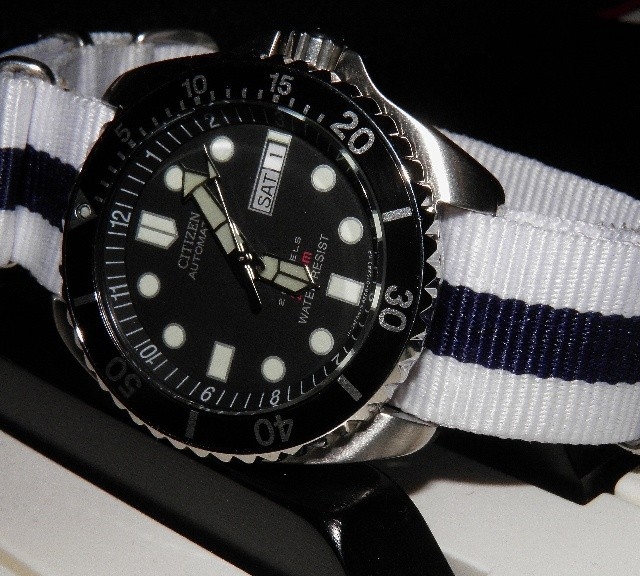 Citizen Promaster on a NATO strap from #cheapestnatostraps.com #citizen #citizenpromaster #diverswatch #natostrap #natoband #klocksnack #watchuseek