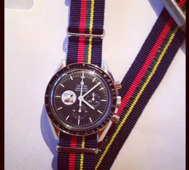 Omega Speedmaster on a NATO strap from #cheapestnatostraps.com #omegaspeedmaster #omega #speedmaster #speedytuesday #natostrap #natoband #klocksnack #watchuseek #watchband #watchstrap