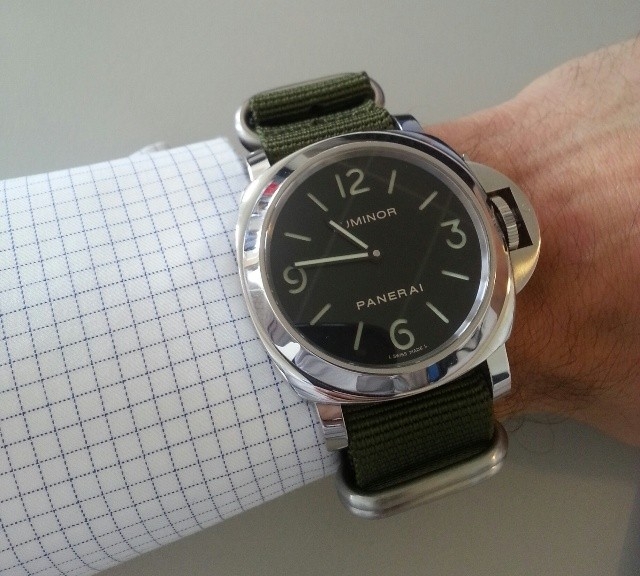 Panerai on a khaki green Zulu strap from #cheapestnatostraps.com #panerai #zulustrap #natostrap #natoband #klocksnack #watchuseek #watchband #watchstrap