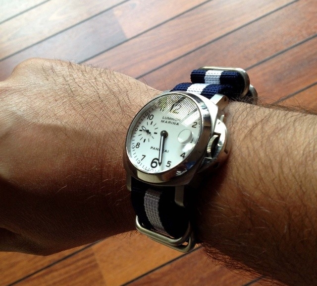 Panerai on a Zulu strap from #cheapestnatostraps.com #panerai #zulustrap #natostrap #natoband #klocksnack #watchuseek #watchband #watchstrap