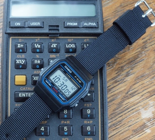 Casio F91 digital watch on a black original NATO strap from #cheapestnatostraps.com #casio #digitalwatch #natostrap #natoband #klocksnack #watchuseek #watchband #watchstrap