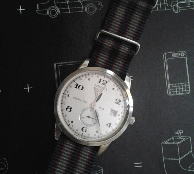 Junkers Flatline on a Real James Bond strap from #cheapestnatostraps.com #junkersflatline #natostrap #natoband #klocksnack #watchuseek