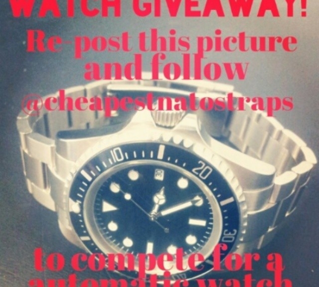 I am giving away a watch from my new collection of top quality automatic watches. Repost this picture and follow @cheapestnatostrap of you want to compete! #klocksnack #watchuseek #pmwf #watchesofinstagram #instawatch