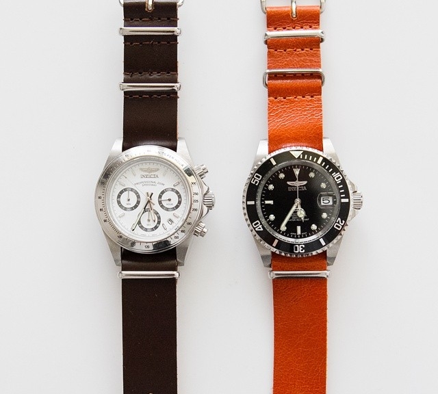 Invicta watches on leather NATO straps from #cheapestnatostraps.com #leathernatostrap #natostrap #natoband #klocksnack #watchuseek #instawatch #watchesofinstagram #watchaddict #wristporn #watchband #watchstrap