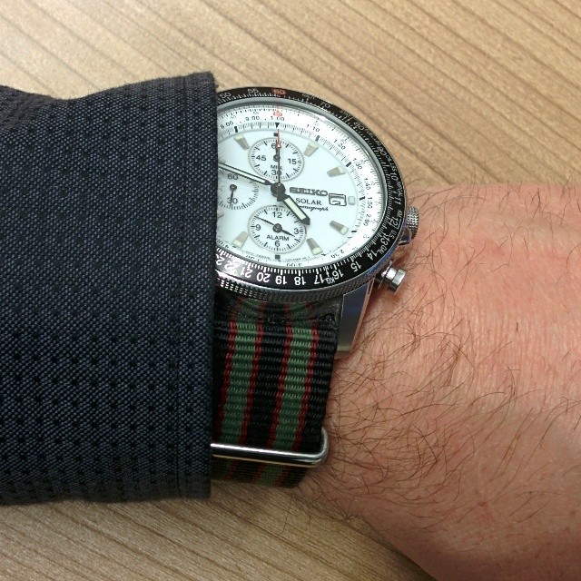 Seiko Solar chronograph on a James Bond striped NATO strap from  # #seiko #chronograph #natostrap #natoband | Min  WordPress